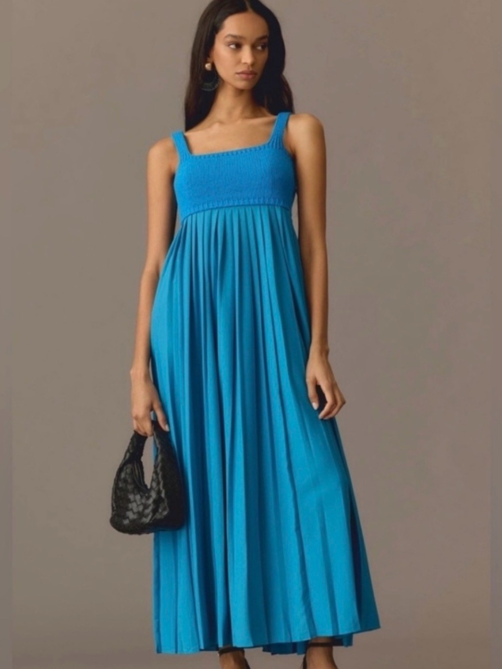 Mare Mare x Anthropologie Blue Pleated Maxi Dress
